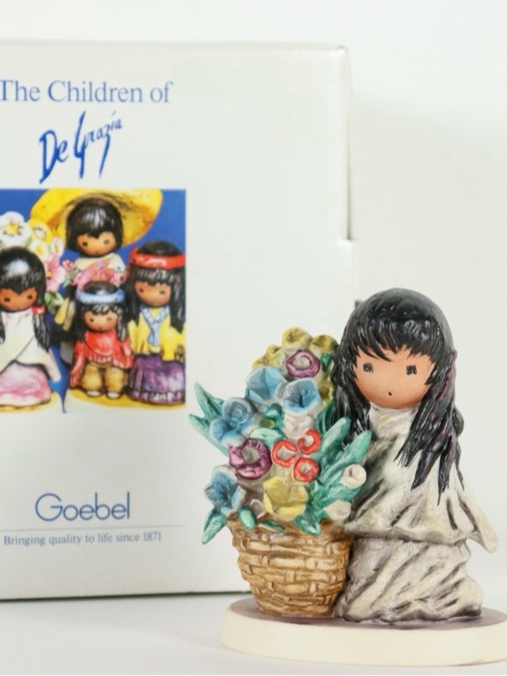 Goebel DeGrazia Flowers for Mother #8990 Porcelain Figurine 1989 Germany w/ Box